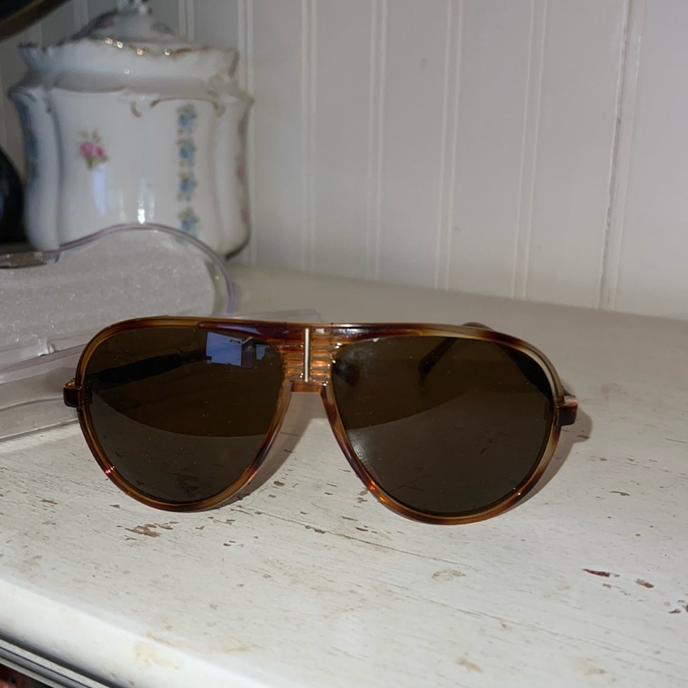 Vintage Rally Aviator sunglasses tortoise brown
